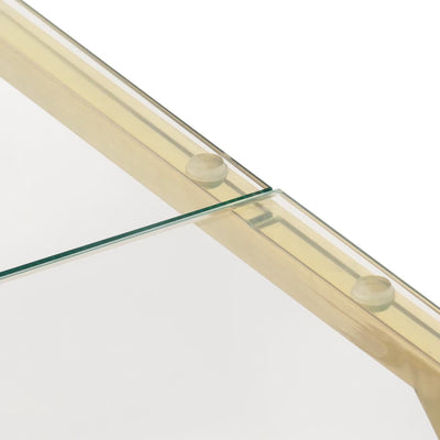 Kulta sohvapöytä Sapuat (ruostumaton teräs ja karkaistu lasi)