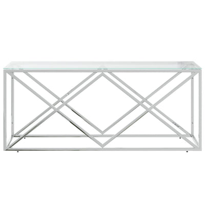 Sohvapöytä 110x45x45 cm ruostumaton teräs ja lasi
