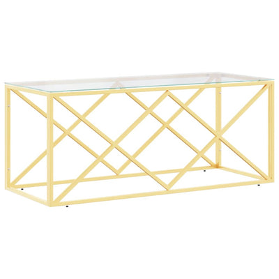 Sohvapöytä 110x45x45 cm ruostumaton teräs ja lasi