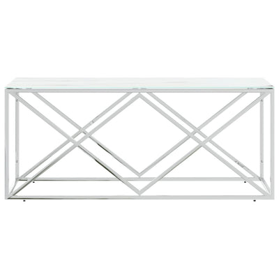 Sohvapöytä 110x45x45 cm ruostumaton teräs ja lasi