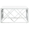 Hopea sohvapöytä Kareem 80x80x40cm (ruostumaton teräs ja lasi)