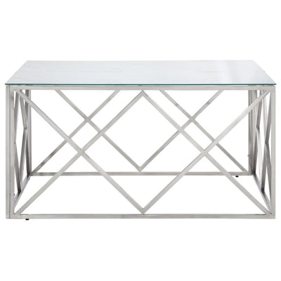 Hopea sohvapöytä Silvisor (ruostumaton teräs ja karkaistu lasi)