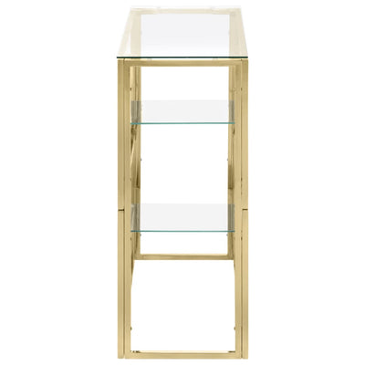 Kulta konsolipöytä Pandelius (ruostumaton teräs ja karkaistu lasi)