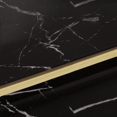 Kulta sohvapöytä Iuxel (ruostumaton teräs ja karkaistu lasi)