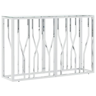 Hopea konsolipöytä Vladoianu 110x30x70cm (ruostumaton teräs ja lasi)