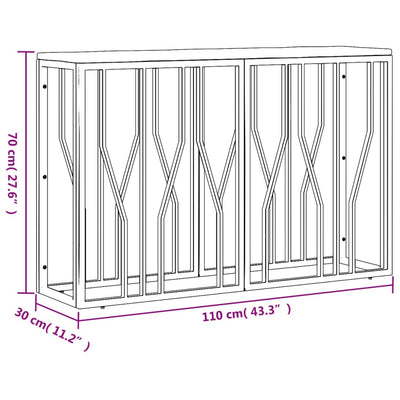 Konsolipöytä Vladoianu (ruostumaton teräs ja kierrätetty täyspuu)