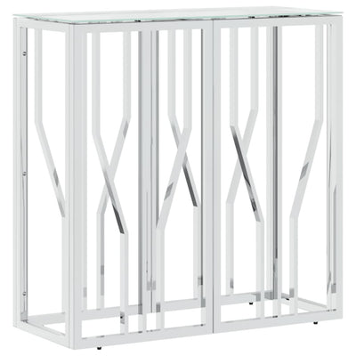 Ruostumaton teräs ja lasi konsolipöytä Roxandra 70x30x70cm