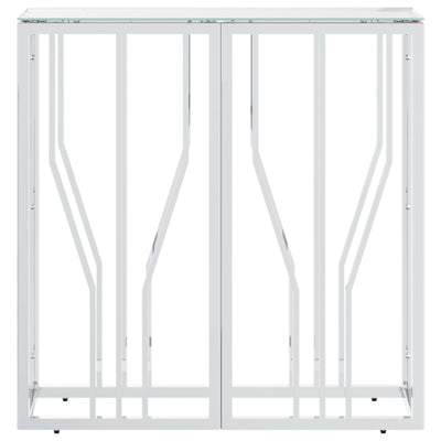 Ruostumaton teräs ja lasi konsolipöytä Roxandra 70x30x70cm