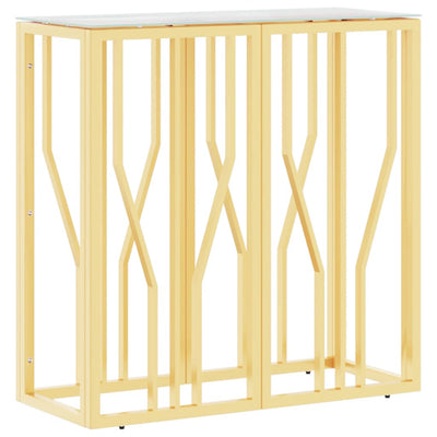 Konsolipöytä kulta 70x30x70 cm ruostumaton teräs ja lasi