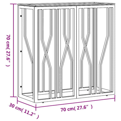 Konsolipöytä kulta 70x30x70 cm ruostumaton teräs ja lasi