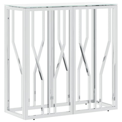 Hopea konsolipöytä Roxandra 70x30x70cm (ruostumaton teräs ja lasi)