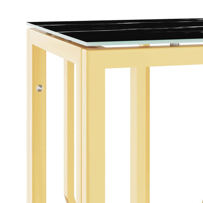 Konsolipöytä kulta 70x30x70 cm ruostumaton teräs ja lasi