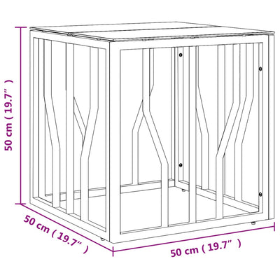 Sohvapöytä kulta 50x50x50 cm ruostumaton teräs ja lasi