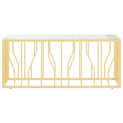 Ruostumaton teräs ja lasi sohvapöytä Habashi 110x45x45cm