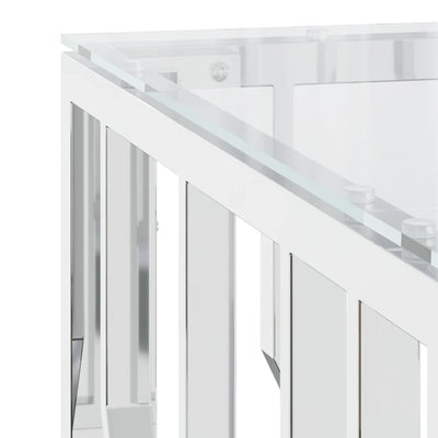 Ruostumaton teräs ja lasi sohvapöytä Francist 80x80x40cm