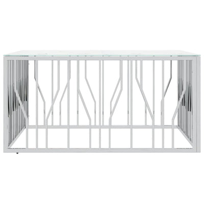 Hopea sohvapöytä Waltter 100x100x50cm (ruostumaton teräs ja lasi)