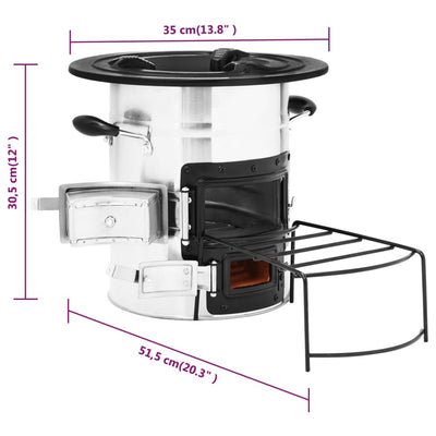 Hopea puuhella retkeilyyn Sidonie 51,5x35x30,5cm (ruostumaton teräs)