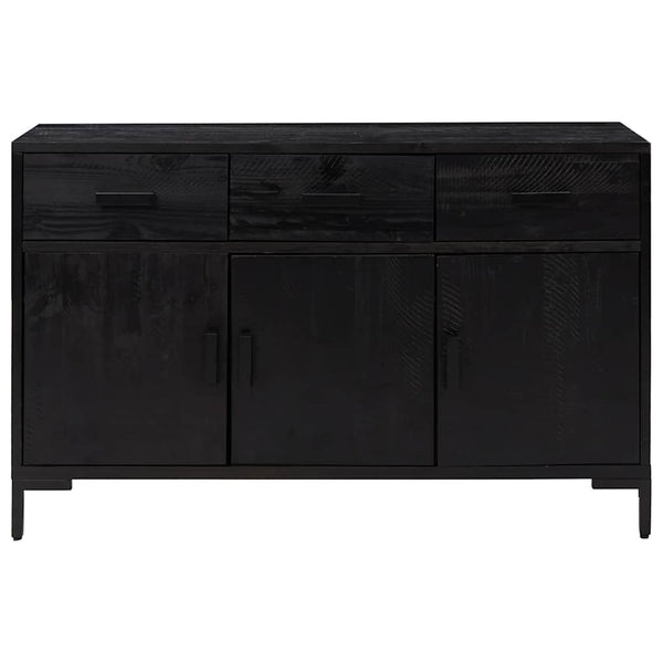 Senkki musta 110x35x70 cm täysi mänty