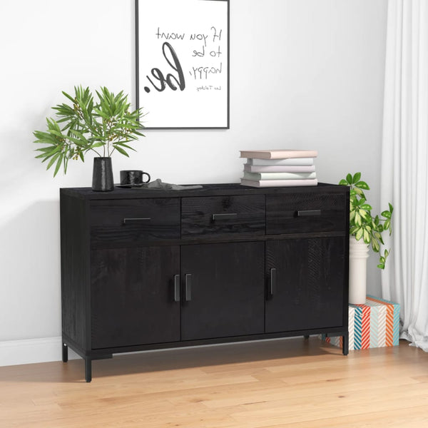 Senkki musta 110x35x70 cm täysi mänty