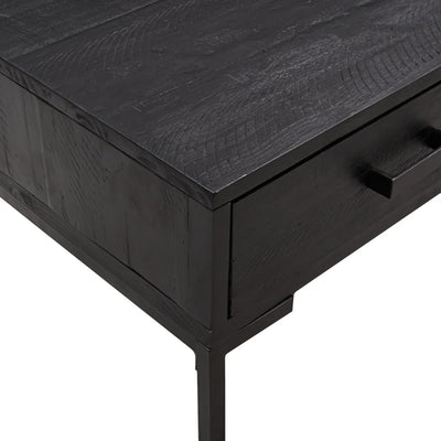 Sohvapöytä musta 90x50x35 cm täysi mänty