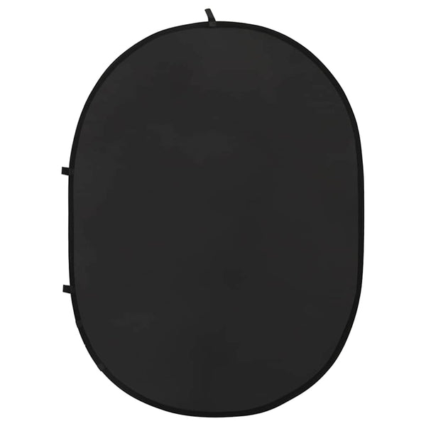 2 in 1 Ovaali studio taustakangas musta ja harmaa 200x150 cm