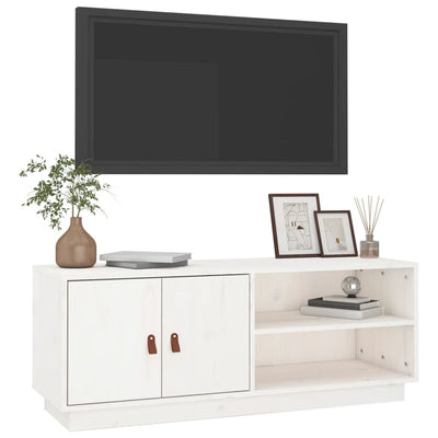 TV-taso valkoinen 105x34x40 cm täysi mänty