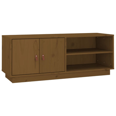 TV-taso hunajanruskea 105x34x40 cm täysi mänty