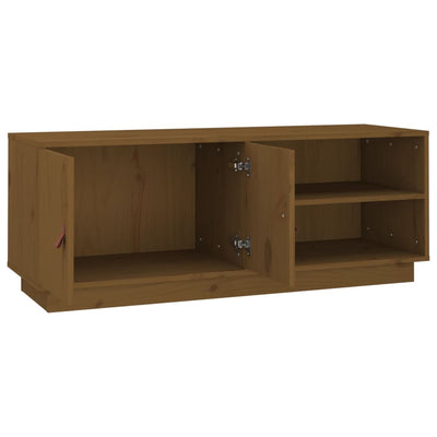 TV-taso hunajanruskea 105x34x40 cm täysi mänty