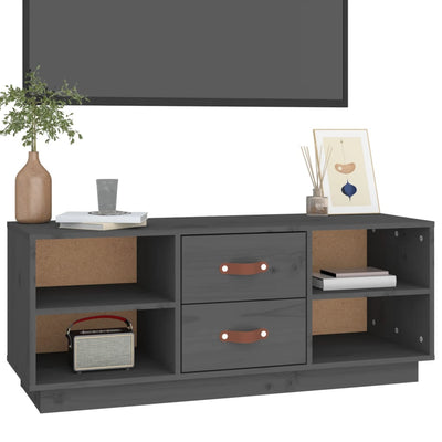 TV-taso harmaa 100x34x40 cm täysi mänty