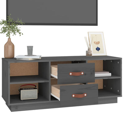 TV-taso harmaa 100x34x40 cm täysi mänty