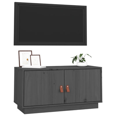 TV-taso harmaa 80x34x40 cm täysi mänty