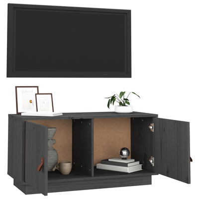 TV-taso harmaa 80x34x40 cm täysi mänty