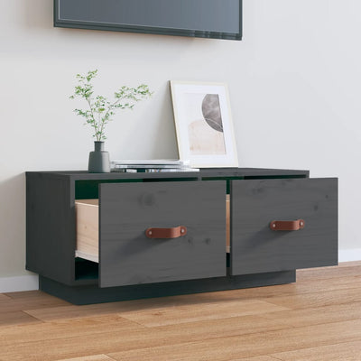 TV-taso harmaa 80x34x35 cm täysi mänty