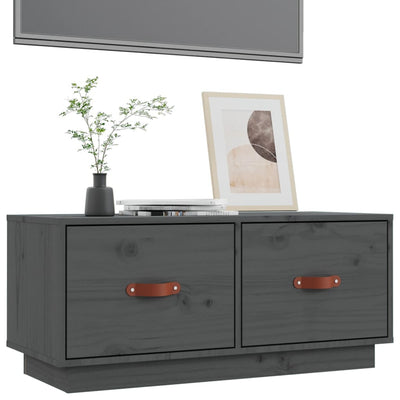 TV-taso harmaa 80x34x35 cm täysi mänty
