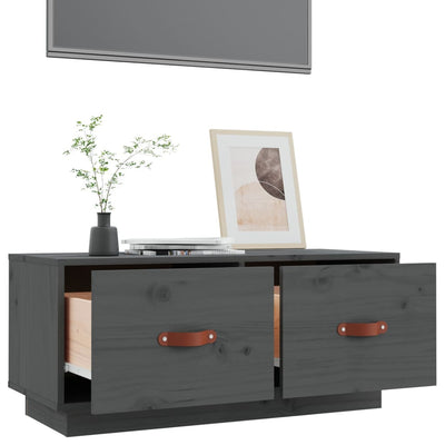 TV-taso harmaa 80x34x35 cm täysi mänty