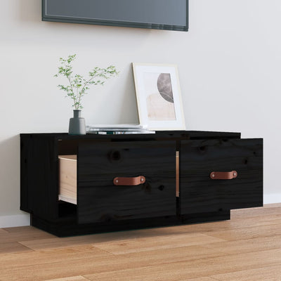 TV-taso musta 80x34x35 cm täysi mänty