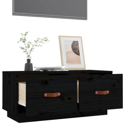 TV-taso musta 80x34x35 cm täysi mänty