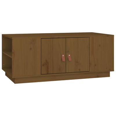 Sohvapöytä hunajanruskea 100x50x41 cm täysi mänty