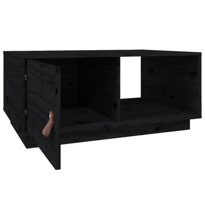 Sohvapöytä musta 80x50x35,5 cm täysi mänty