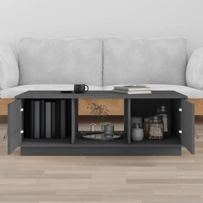 Sohvapöytä harmaa 100x50x35 cm täysi mänty