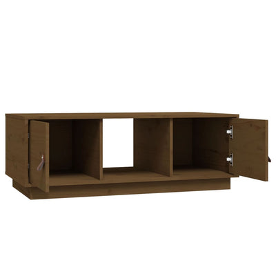 Sohvapöytä hunajanruskea 100x50x35 cm täysi mänty