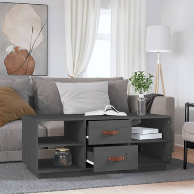 Sohvapöytä harmaa 100x50x41 cm täysi mänty