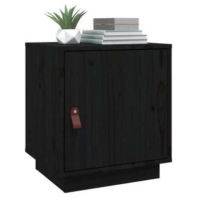 Yöpöydät 2 kpl musta 40x34x45 cm täysi mänty