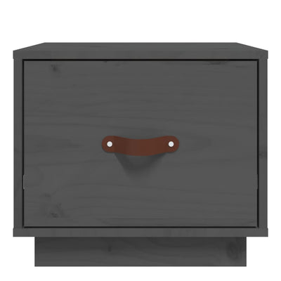 Yöpöydät 2 kpl harmaa 40x34x35 cm täysi mänty