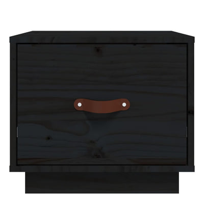 Yöpöydät 2 kpl musta 40x34x35 cm täysi mänty