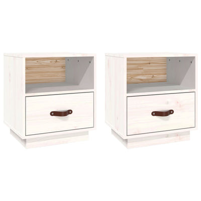 Valkoinen yöpöydät Bonbonel 40x34x45cm (2 kpl mänty)