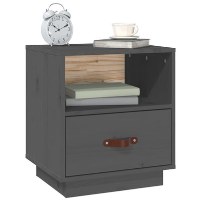 Harmaa yöpöytä Bonbonel 40x34x45cm (mänty)