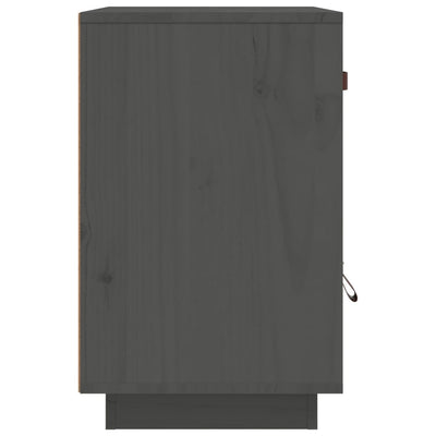 Yöpöydät 2 kpl harmaa 40x34x55 cm täysi mänty