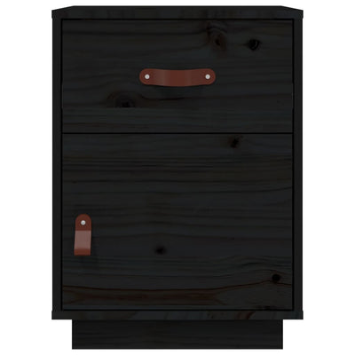Yöpöydät 2 kpl musta 40x34x55 cm täysi mänty