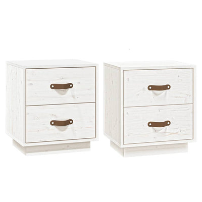 Valkoinen yöpöydät Miche 40x34x45cm (2 kpl mänty)